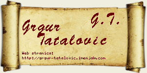 Grgur Tatalović vizit kartica